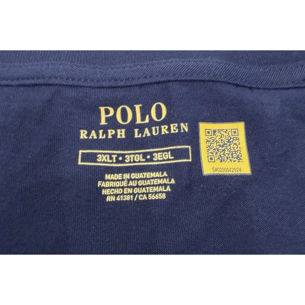 Polo Ralph Lauren Dark Blue Graphic Logo Short Sleeve T-Shirt Men's 3XLT NWT
